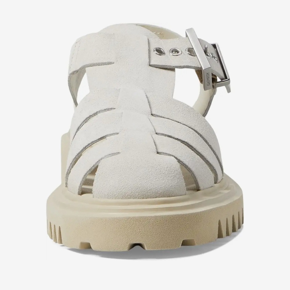 ALL SAINTS Designer Nessa Chunky Leather Buckle Sandals Size 8 - Picture 7 of 9